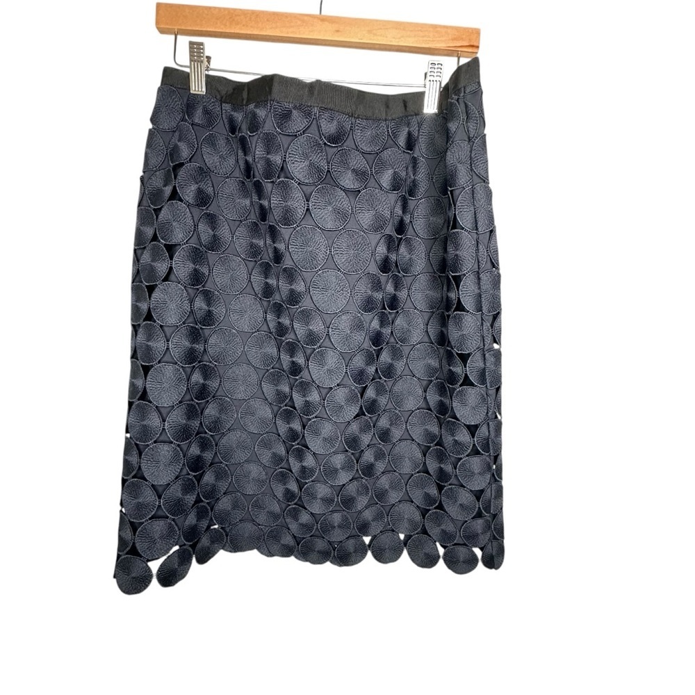 Ann Taylor Sleeveless Navy Blue Textured Skirt Size L NWOT